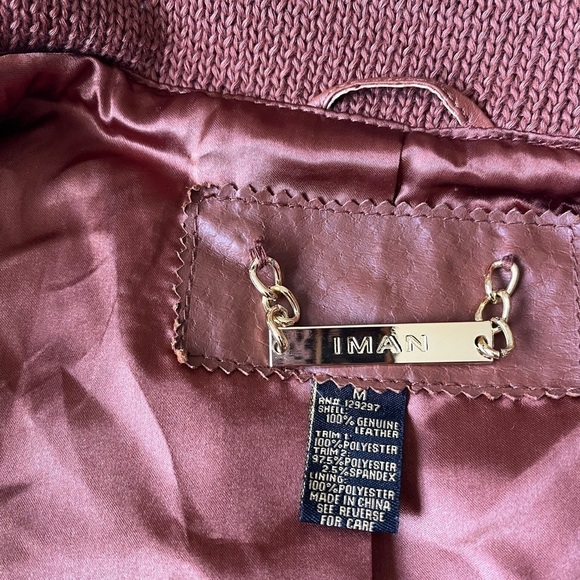 IMAN brown leather trench coat Y2K - Picture 4 of 10